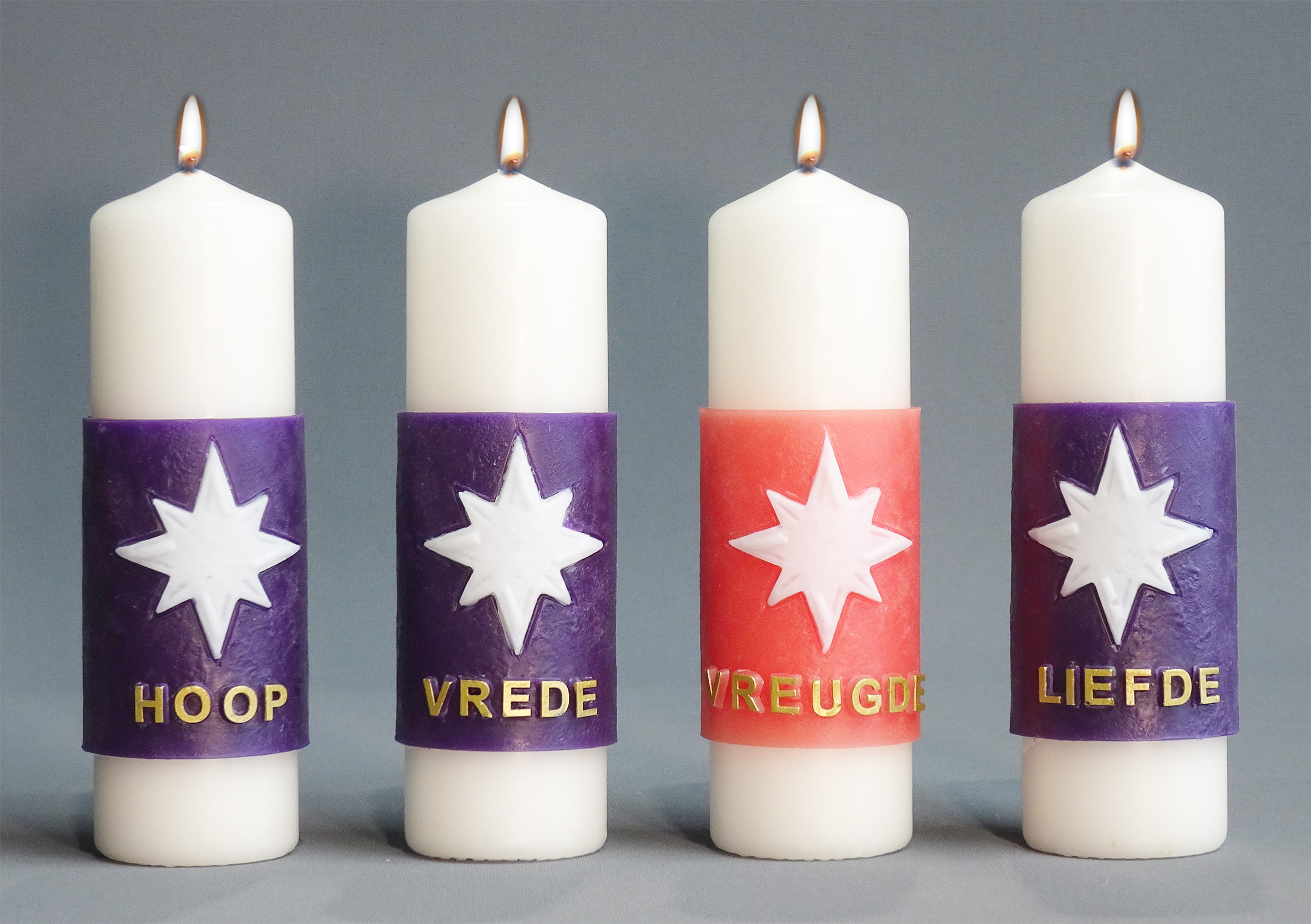 Adventskaarsen met tekst